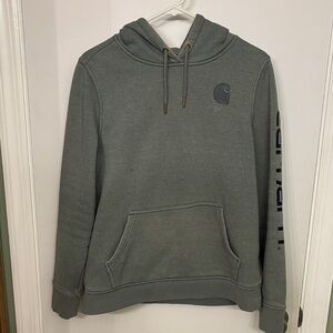 Carhartt Men's Olive Green Pullover Hoodie with Subtle Logo